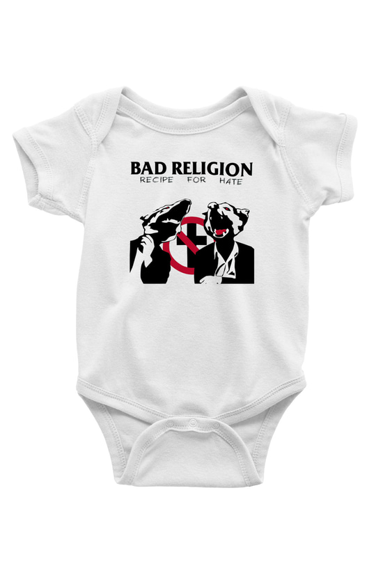 Bad Religion Baskılı Beyaz Unisex Bebek Body - Zıbın
