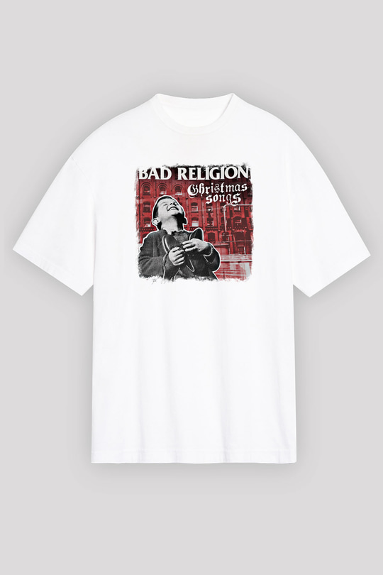 Bad Religion Baskılı Unisex Beyaz Oversize Tişört