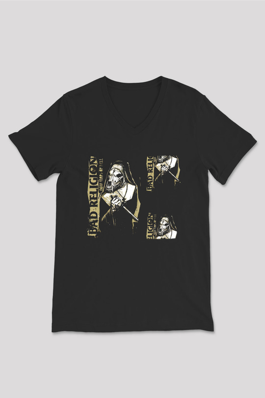 Bad Religion Siyah Unisex V Yaka Tişört T-Shirt