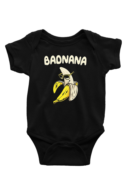 Badnana Muz BaskılıSiyah  Bebek Body - Zıbın