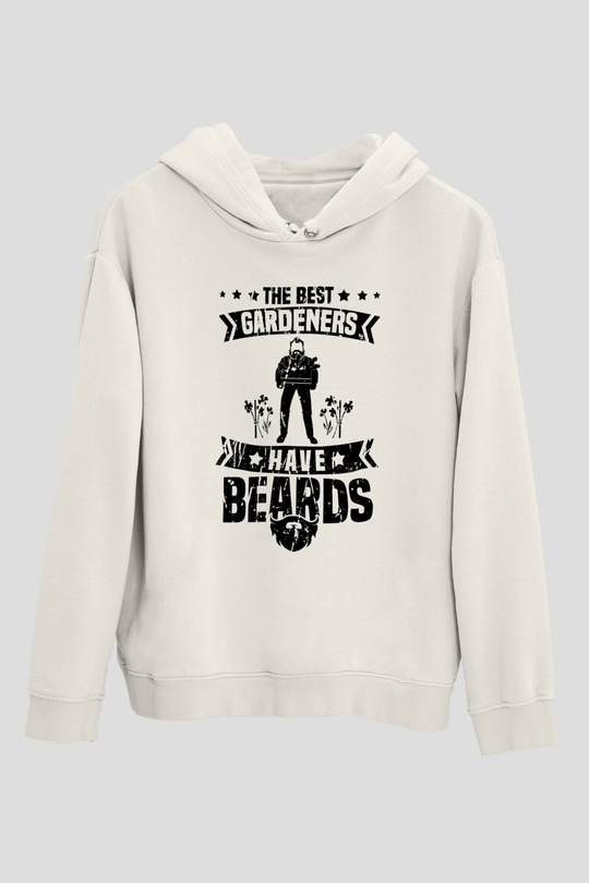 Bahçıvan Beyaz Unisex Kapüşonlu Sweatshirt