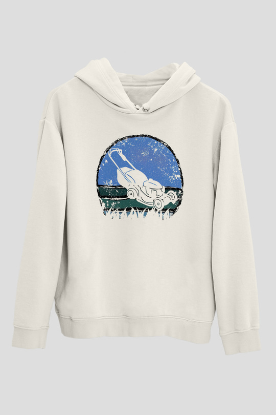 Bahçıvan Beyaz Unisex Kapüşonlu Sweatshirt