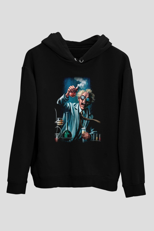 Bakteriyolog Siyah Unisex Kapşonlu Sweatshirt