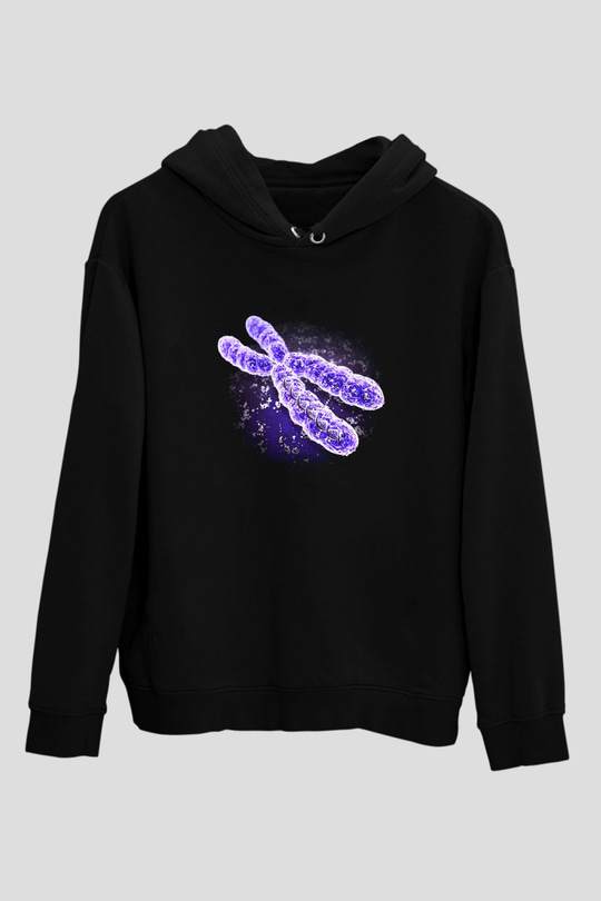 Bakteriyolog Siyah Unisex Kapşonlu Sweatshirt