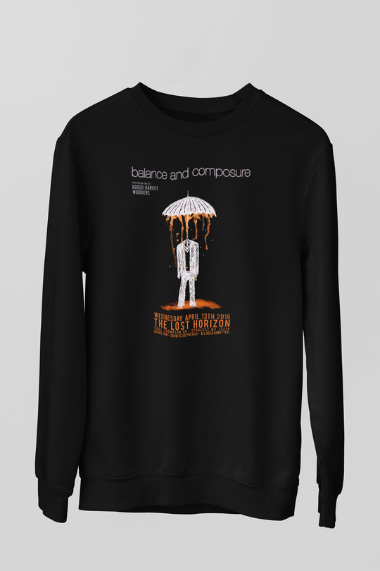 Balance and Composure Siyah Unisex Sweatshirt