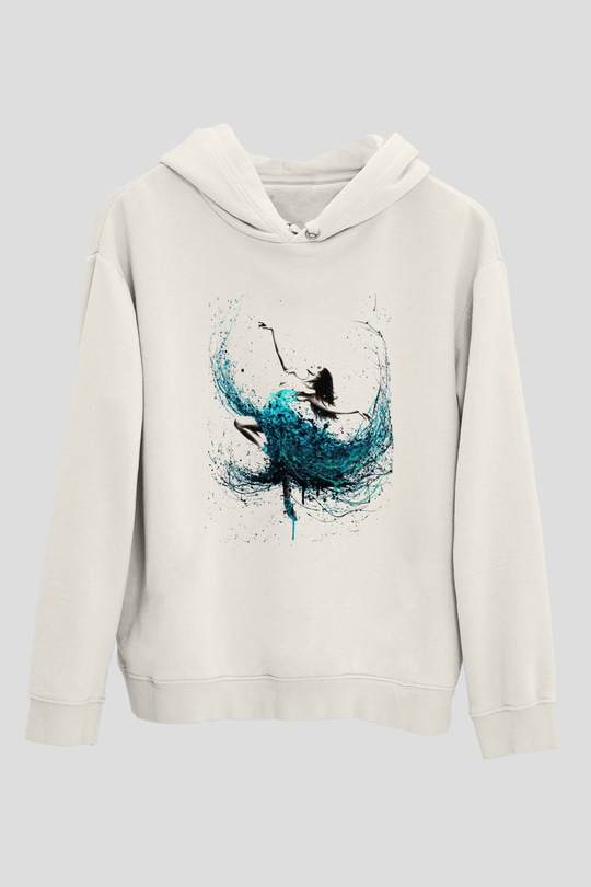 Bale Beyaz Unisex Kapşonlu Sweatshirt