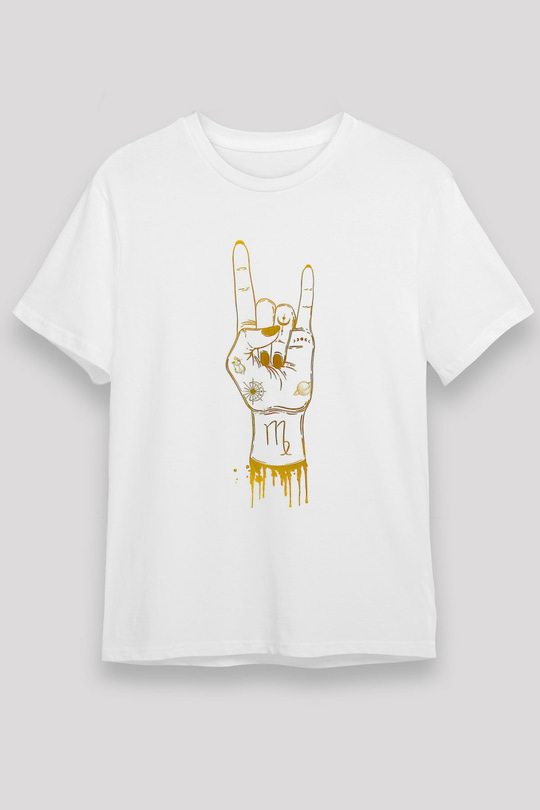 Başak Burcu Unisex Baskılı Beyaz Tişört - Tshirt