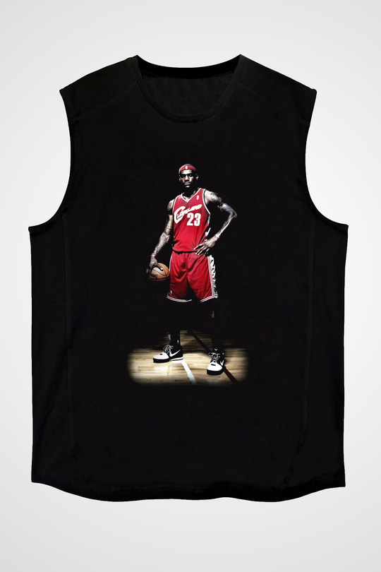 Basketbol Siyah Unisex Kolsuz Tişört