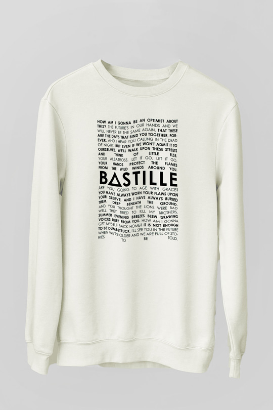 Bastille Beyaz Unisex Sweatshirt