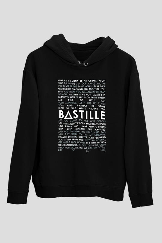 Bastille Siyah Unisex Kapüşonlu Sweatshirt