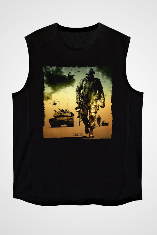 Battlefield Siyah Unisex Kolsuz Tişört