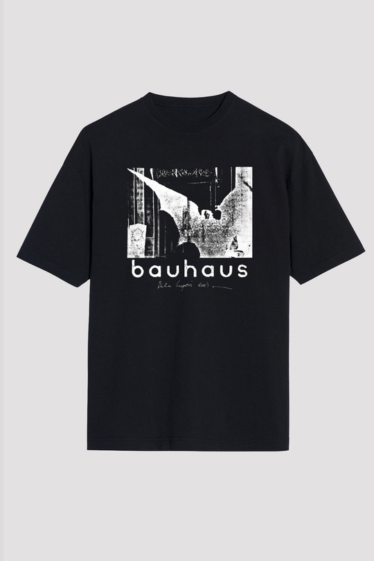 Bauhaus Baskılı Unisex Siyah Oversize Tişört
