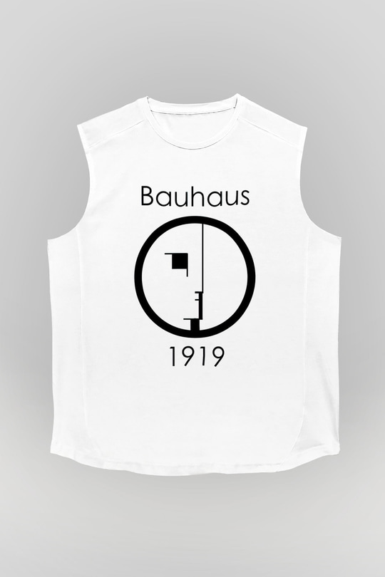 Bauhaus Beyaz Unisex Kolsuz Tişört