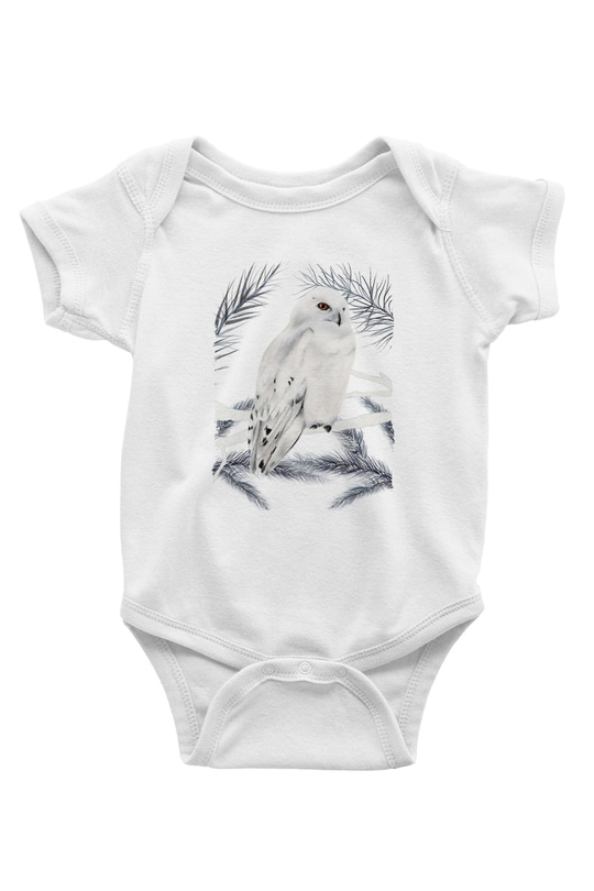 Baykuş Beyaz Bebek Body - Zıbın