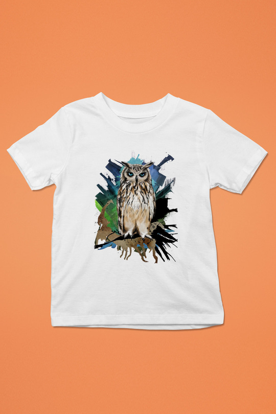 Baykuş Beyaz Unisex Çocuk Tişört