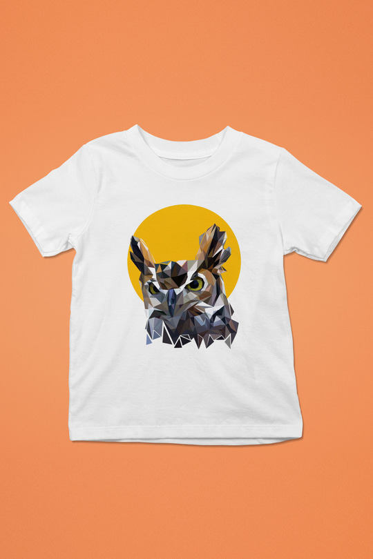 Baykuş Beyaz Unisex Çocuk Tişört