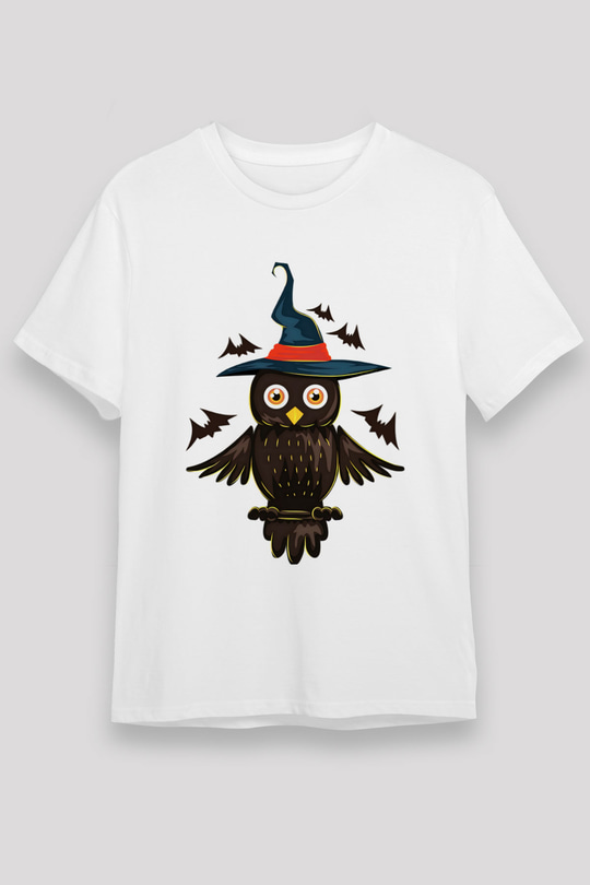Baykuş Beyaz Unisex Tişört T-Shirt - TişörtFabrikası