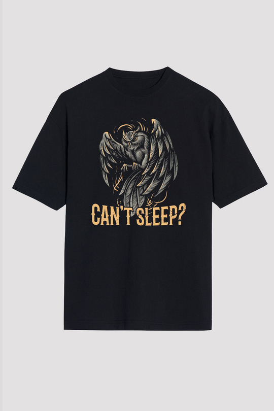 Baykuş Siyah Unisex Tişört T-Shirt - TişörtFabrikası
