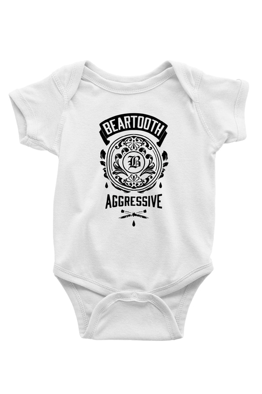 Beartooth Baskılı Beyaz Unisex Bebek Body - Zıbın