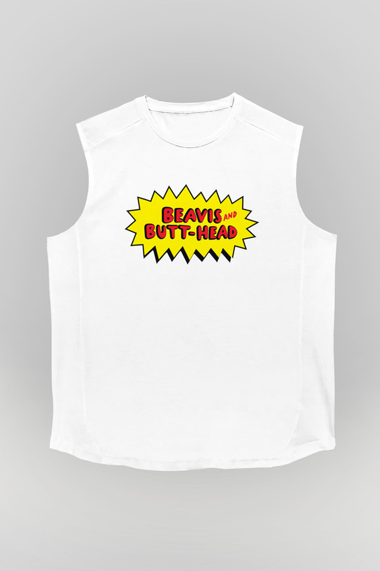 Beavis and Butt-head Beyaz Unisex Kolsuz Tişört