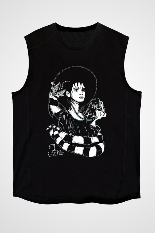Beetlejuice Beterböcek Siyah Unisex Kolsuz Tişört