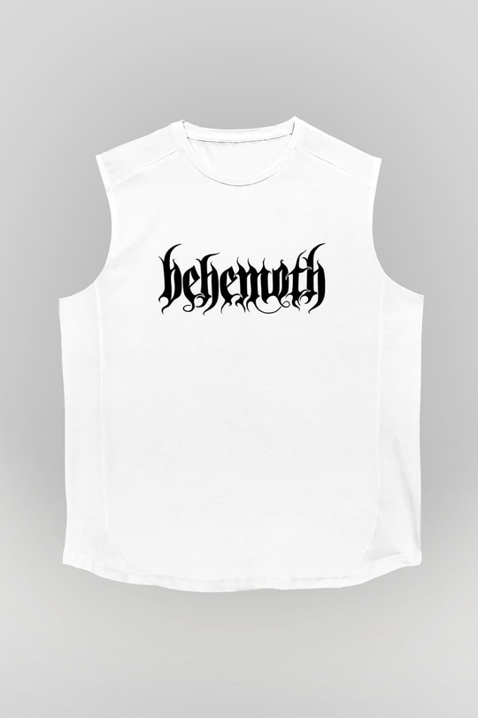 Behemoth Beyaz Unisex Kolsuz Tişört