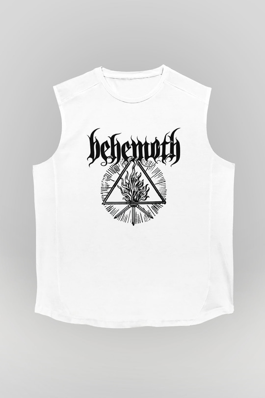 Behemoth Beyaz Unisex Kolsuz Tişört