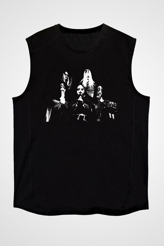 Behexen Baskılı Unisex Siyah Kolsuz Tişört - Tshirt