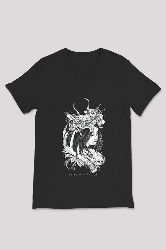Being as an Ocean Siyah Unisex V Yaka Tişört T-Shirt