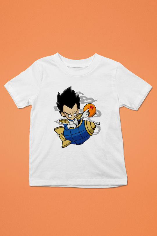 Bejita Rocket Baskılı Unisex Beyaz Çocuk Tişört