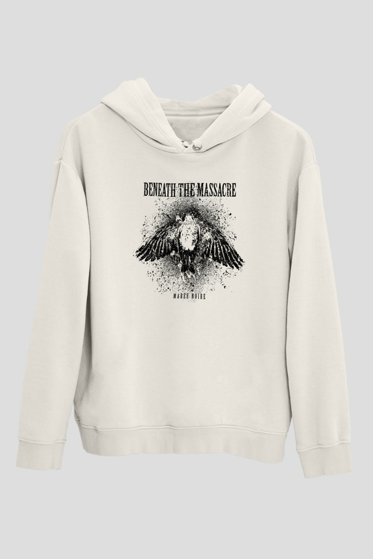 Beneath the Massacre Baskılı Unisex Beyaz Hoodie