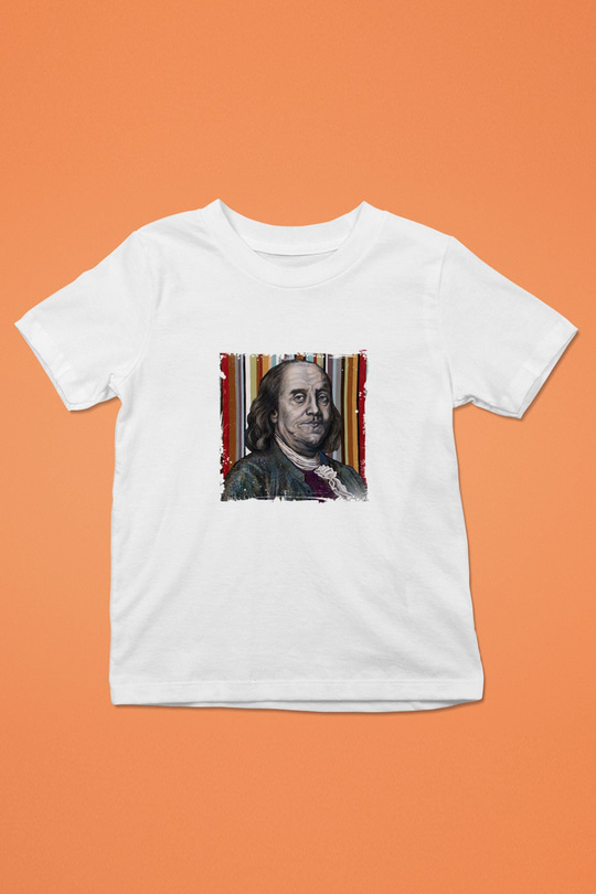 Benjamin Franklin Unisex Baskılı Beyaz Çocuk Tişört