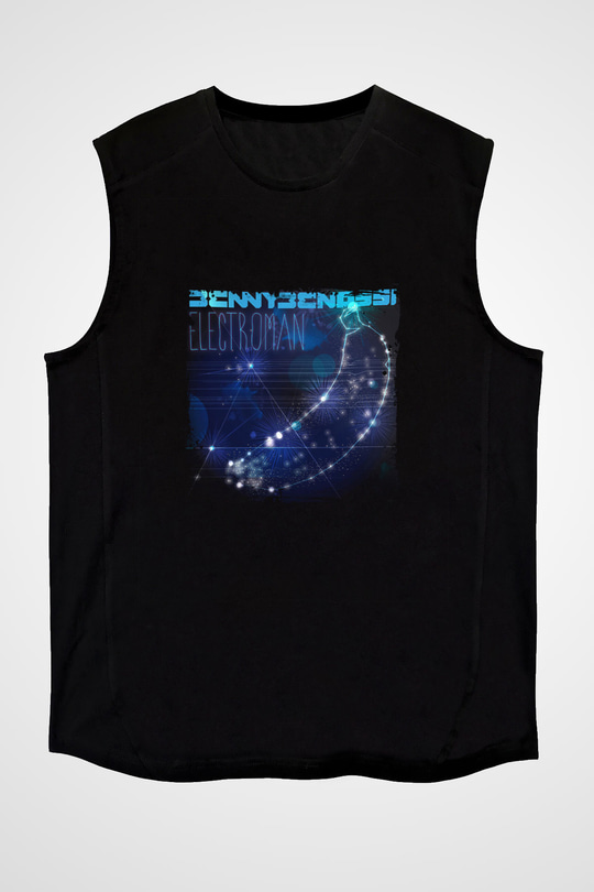 Benny Benassi Baskılı Unisex Siyah Kolsuz Tişört