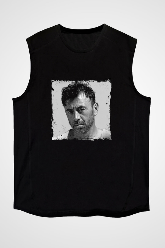 Benny Benassi Baskılı Unisex Siyah Kolsuz Tişört