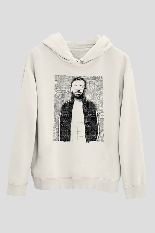 Benny Benassi Beyaz Unisex Kapüşonlu Sweatshirt