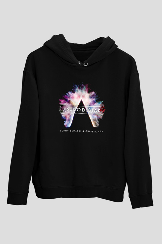 Benny Benassi Siyah Unisex Kapüşonlu Sweatshirt