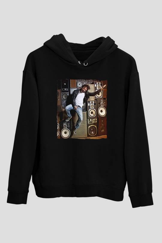 Benny Benassi Siyah Unisex Kapüşonlu Sweatshirt
