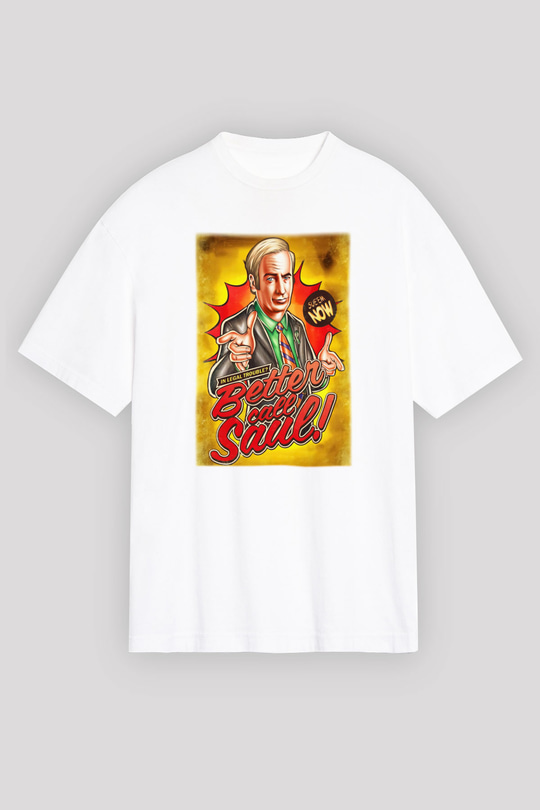 Better Call Saul Beyaz Unisex Oversize Tişört T-Shirt