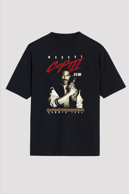 Beverly Hills Cop Siyah Unisex Oversize Tişört