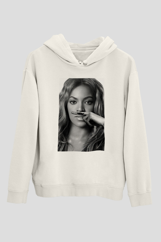 Beyonce Beyaz Unisex Kapşonlu Sweatshirt