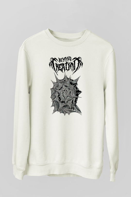 Beyond Creation Baskılı Beyaz Unisex Sweatshirt