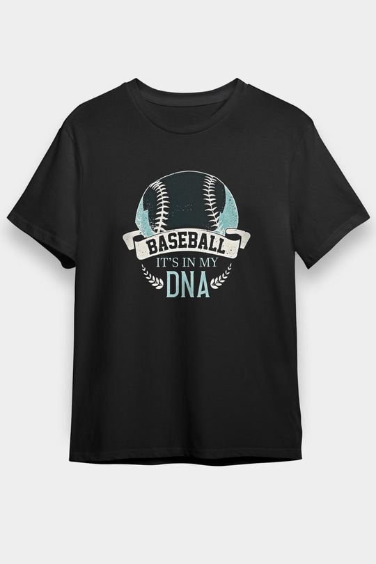Beyzbol - Baseball Baskılı Unisex Siyah Tişört - Tshirt