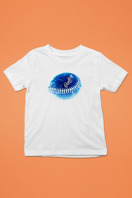 Beyzbol Baskılı Unisex Beyaz Çocuk Tişört - Tshirt