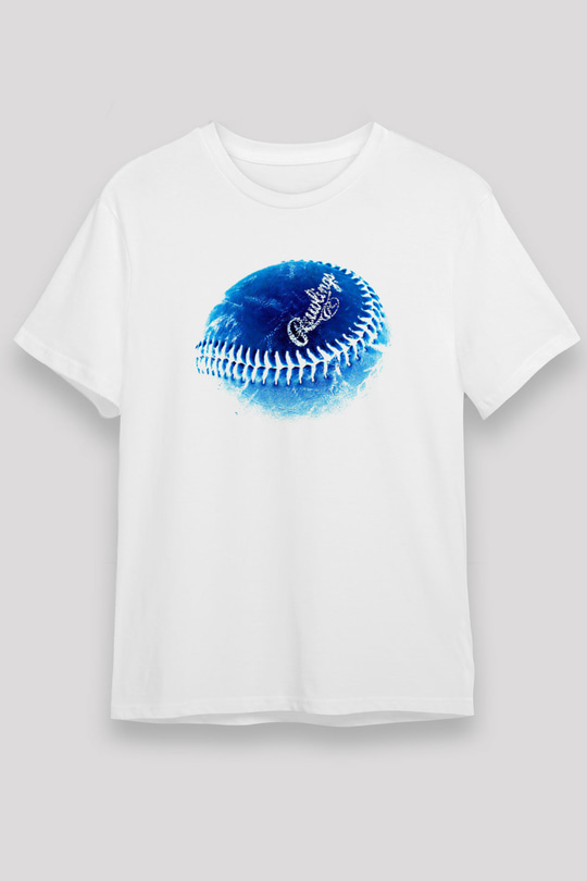 Beyzbol Baskılı Unisex Beyaz Tişört - Tshirt