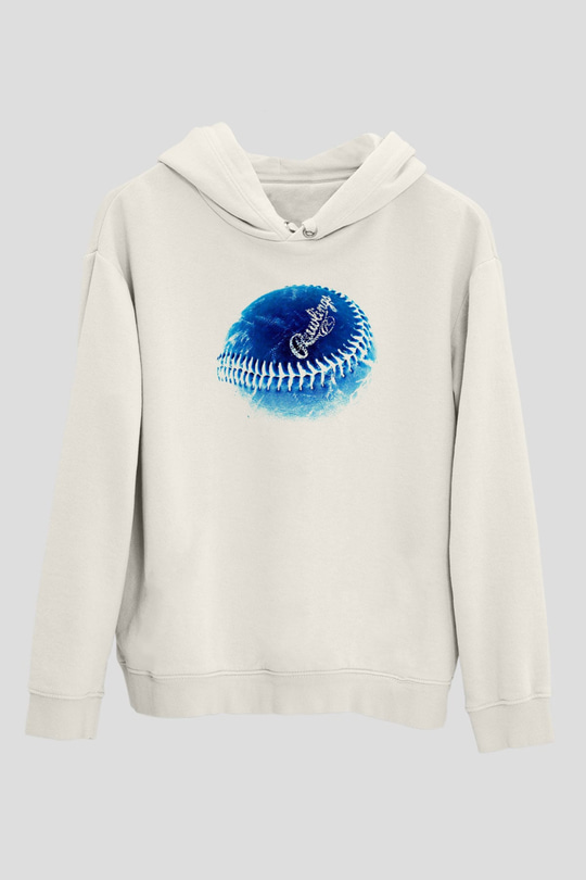 Beyzbol Baskılı Unisex Ekru Hoodie