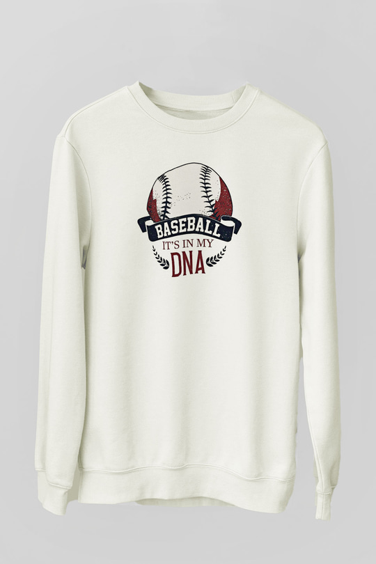Beyzbol Baskılı Unisex Ekru Sweatshirt