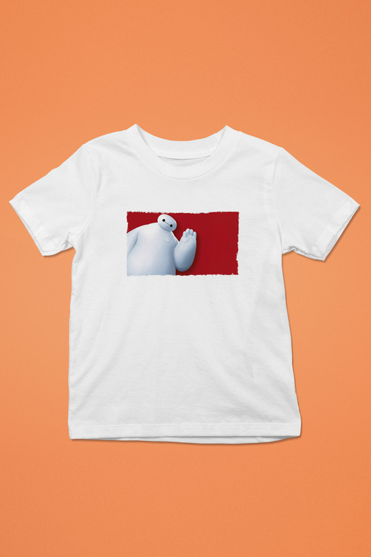 Big Hero Baskılı Beyaz Unisex Çocuk Tişört