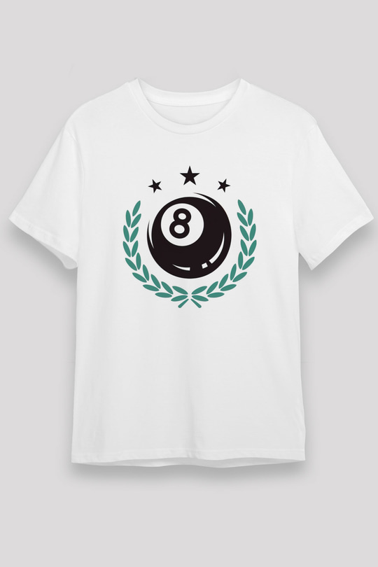 Bilardo Beyaz Unisex Tişört T-Shirt - TişörtFabrikası