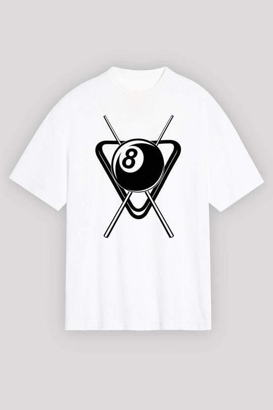 Bilardo Beyaz Unisex Tişört T-Shirt - TişörtFabrikası