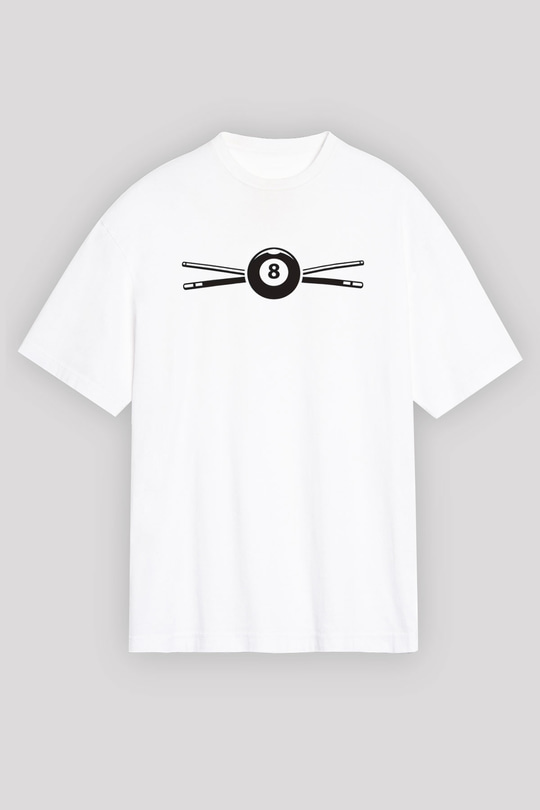 Bilardo Beyaz Unisex Tişört T-Shirt - TişörtFabrikası
